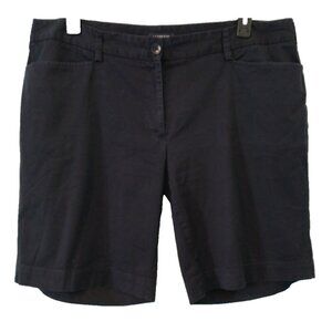 Lands End Chino Shorts Pockets Classic Navy 10” Inseam Mid-Rise Stretch - 16W